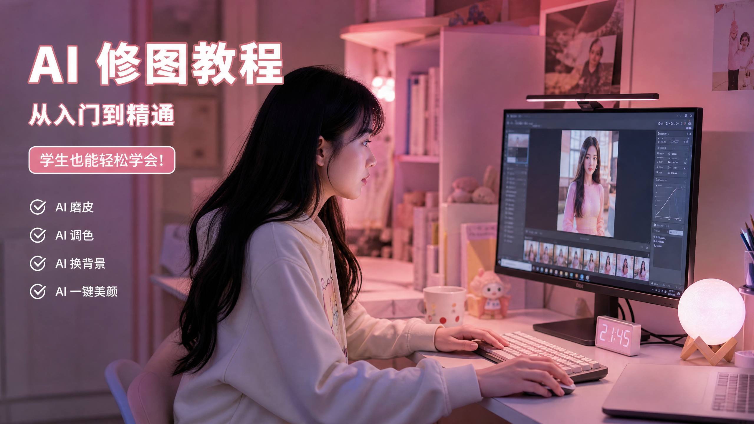 探花 【探花AI传媒教程】探花AI修图与传媒剪辑视频演示，新手也能学会